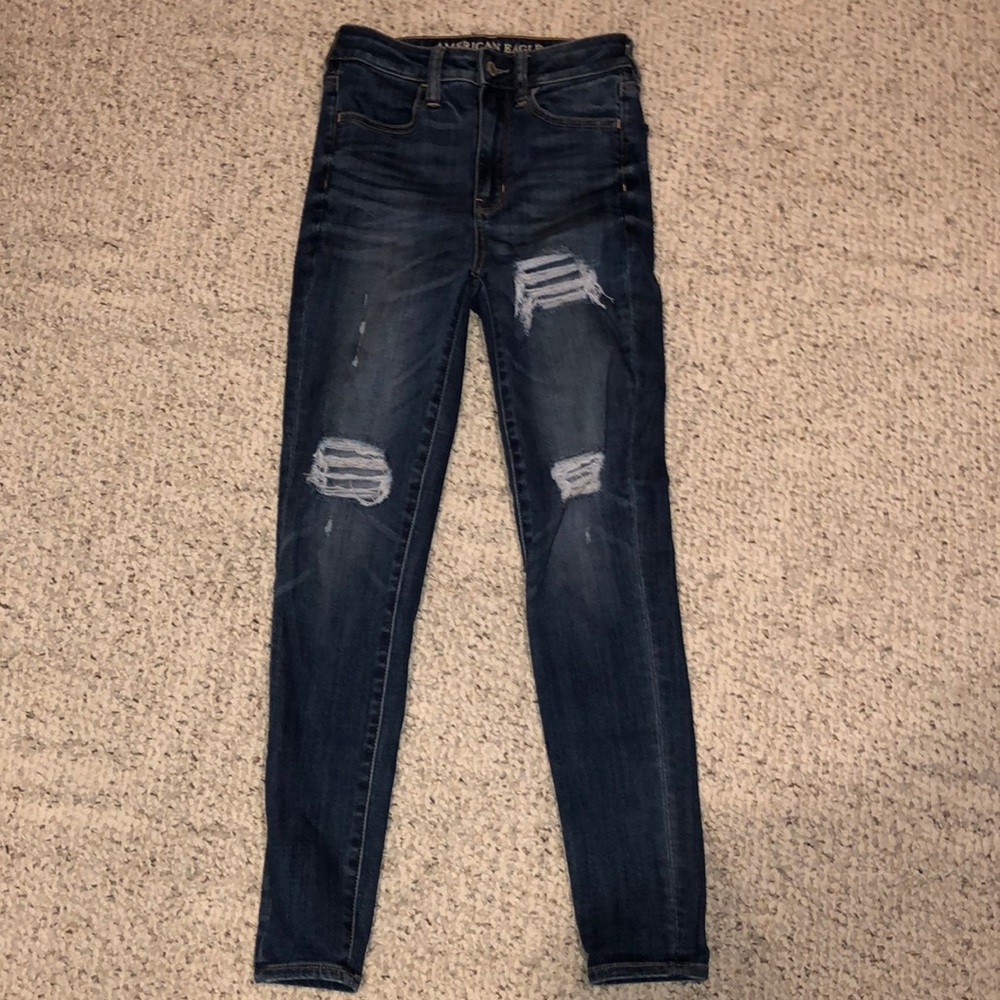 American Eagle skinny jeans with distressing